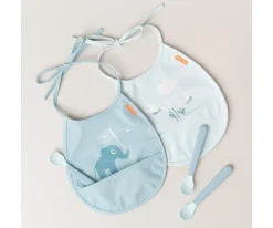 Done by Deer Pack 2 Baberos Pocket Elphee Blue^ Baberos Impermeables