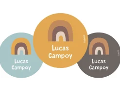 Tutete Pack 3 chapas Personalizadas Arcoíris Retro Nordic^ Chapas Personalizadas