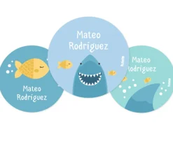 Tutete Pack 3 chapas Personalizadas Tiburón