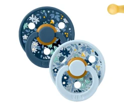 Bibs Liberty Pack 2 Chupetes BIBS Colour Round + 1 Secababitas Liberty Chamomile Lawn Baby Blue^ Secababitas