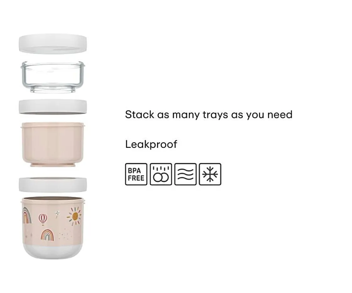 Mepal Pack 3 Dispensadores de Comida Apilable Mio Little Farm