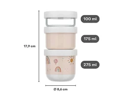 Mepal Pack 3 Dispensadores de Comida Apilable Mio Little Farm