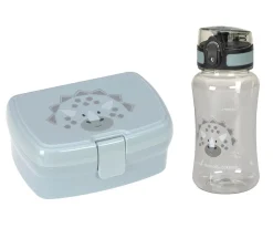 Lassig Pack Almuerzo Dino + 7 Pegatinas Blue Regalo Personalizables