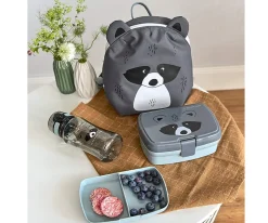 Lassig Pack Almuerzo Racoon + 7 Pegatinas Blue Regalo Personalizables