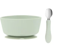 Tutete Pack Baby Meal Babero Silicona Bugs + Bol Silicona y Cuchara Acero Sage^ Vajilla Infantil