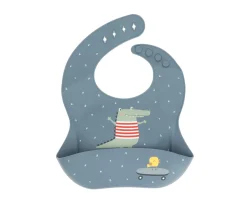 Tutete Pack Baby Meal Babero Silicona Croc + Bol Silicona y Cuchara Acero Sun^ Vajilla Infantil