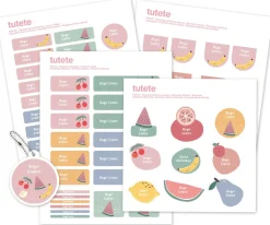 Tutete Pack Combinado Termo y Pegatinas Fruits^ Colecciones Vuelta Al Cole