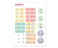 Esther Gili Pack Combinado Termo y Pegatinas Pastel^ Etiquetas Personalizadas