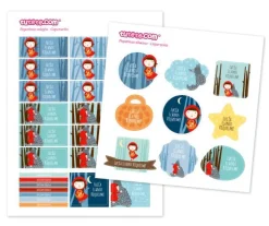 Tutete Pack Combinado Termo y Pegatinas Caperucita^ Etiquetas Personalizadas