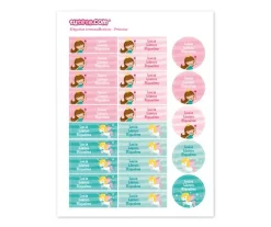 Tutete Pack Combinado Termo y Pegatinas Princesa^ Etiquetas Personalizadas
