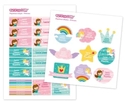 Tutete Pack Combinado Termo y Pegatinas Princesa^ Etiquetas Personalizadas