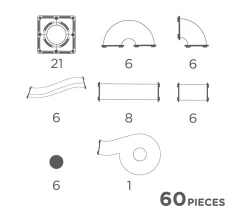 Niños Cleverclixx Pack Compacto Ball Run Intense 60 Piezas