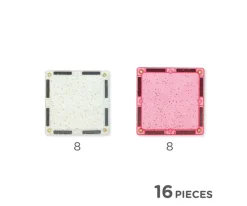 Niños Cleverclixx Pack Glitter Tiles Transparent/Pink 16 piezas