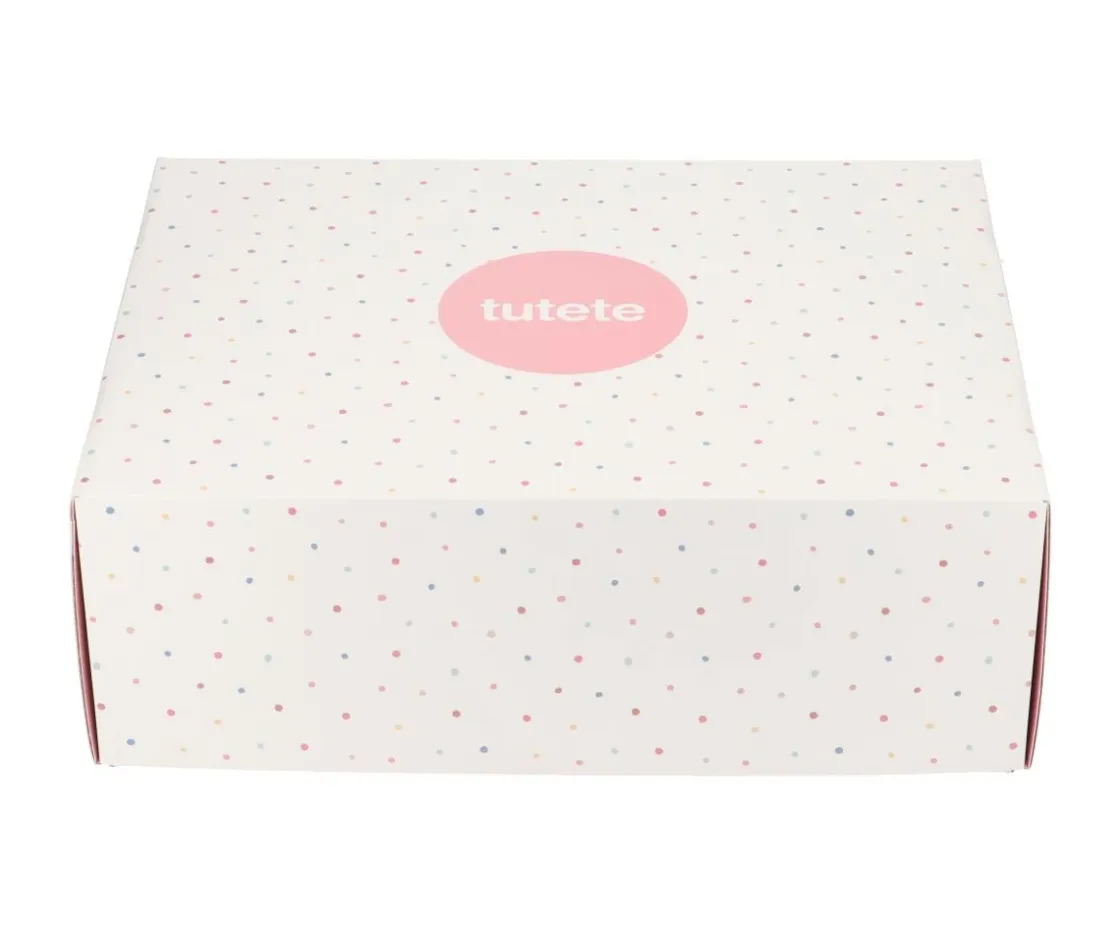 Tutete Pack Regalo Recién Nacido Personalizable Rainbow Dots Rosa^ Regalos Para Bebés