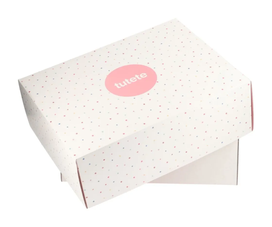 Tutete Pack Regalo Recién Nacido Personalizable Rainbow Dots Rosa^ Regalos Para Bebés