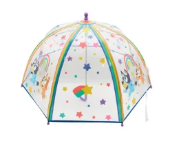 CyP Brands Paraguas Manual Infantil Bluey Transparente Burbuja^ Paraguas Infantiles