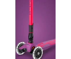 Niños Micro Patinete Maxi Deluxe Plegable Neon Led Lila / Rosa