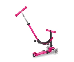 Niños Micro Patinete Mini 4 en 1 Deluxe LED Rosa