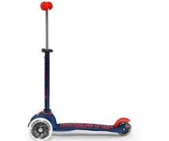 Niños Micro Patinete Mini Deluxe Marino/Rojo Luces LED