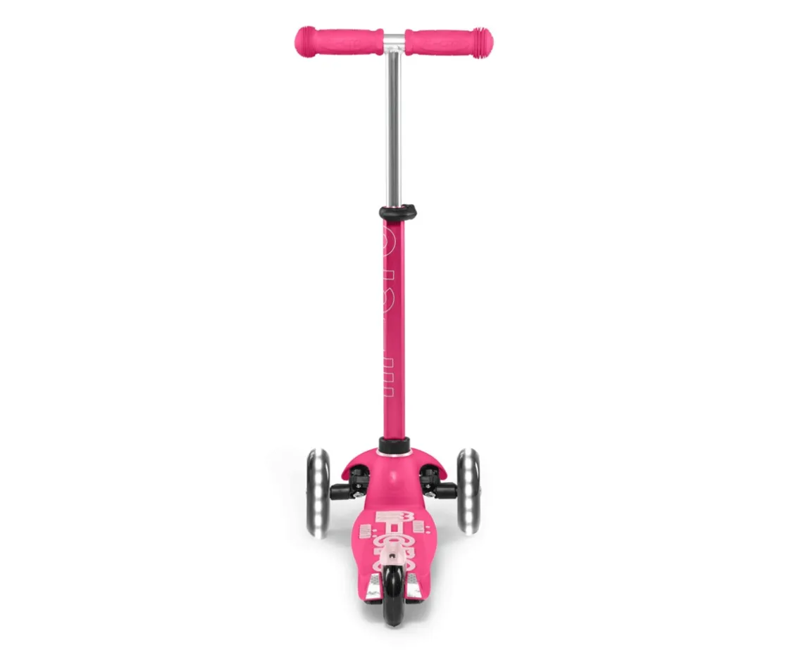 Niños Micro Patinete Mini Deluxe Rosa Luces LED