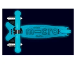 Niños Micro Patinete Mini Deluxe Glow Aqua con Luces LED