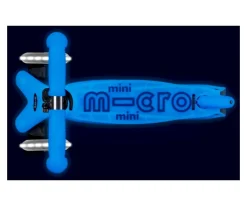 Niños Micro Patinete Mini Deluxe Glow Blue con Luces LED