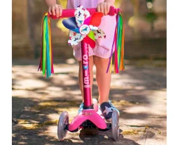 Niños Micro Patinete Mini Deluxe Glow Lime con Luces LED + Molinillo Unicornio