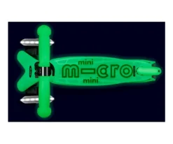 Niños Micro Patinete Mini Deluxe Glow Lime con Luces LED + Molinillo Unicornio