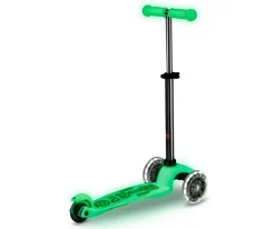 Niños Micro Patinete Mini Deluxe Glow Lime con Luces LED + Molinillo Unicornio