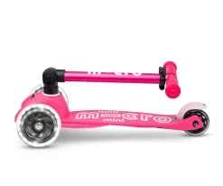 Niños Micro Patinete Plegable Mini Deluxe Rosa Luces LED