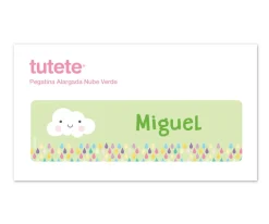 Tutete Pegatina Alargada Nube Verde^ Cajas De Almuerzo
