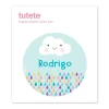 Tutete Pegatina Mediana Nube Azul