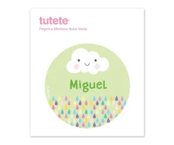 Tutete Pegatina Mediana Nube Verde