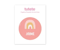 Tutete Pegatina Pequeña Arcoíris Rosa para Botella y Cajas Almuerzo