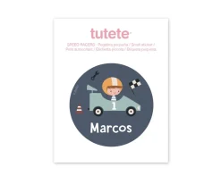 Tutete Pegatina Pequeña Speed Racers para Botella y Cajas Almuerzo