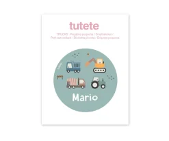 Tutete Pegatina Pequeña Trucks para Botella y Cajas Almuerzo