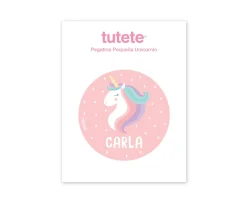 Tutete Pegatina Pequeña Unicornio para Botella y Cajas Almuerzo