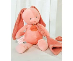 Niños Baby Nat Peluche Conejo con Mini Doudou Terracota Personalizable