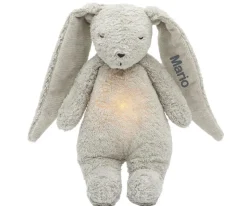 Moonie Peluche Luz-Sonido Conejo Orgánico 2.0 Gray Personalizable