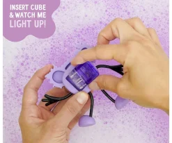 Glo Pals Personaje + 2 Cubos Iluminados Lumi Lila New^Niños Juguetes De Baño