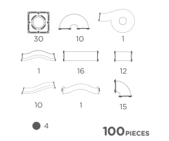 Niños Cleverclixx Pista de Bolas Luminosas Pack Intense 100 piezas