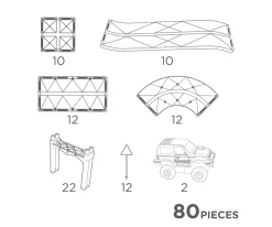 Niños Cleverclixx Pista de Carreras Race Track Grande Pastel 80 piezas