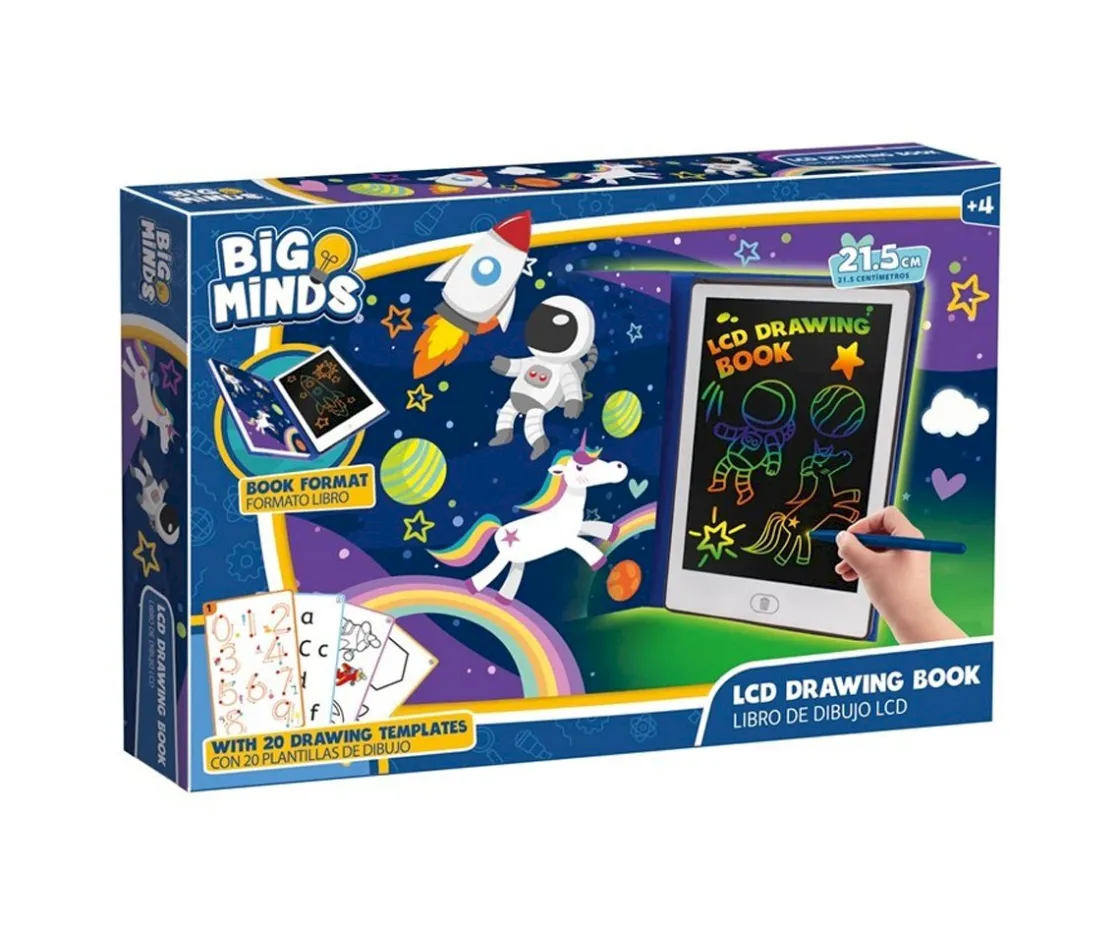 Niños World Brands Pizarra LCD Libro de Dibujo con 20 Plantillas de Dibujo