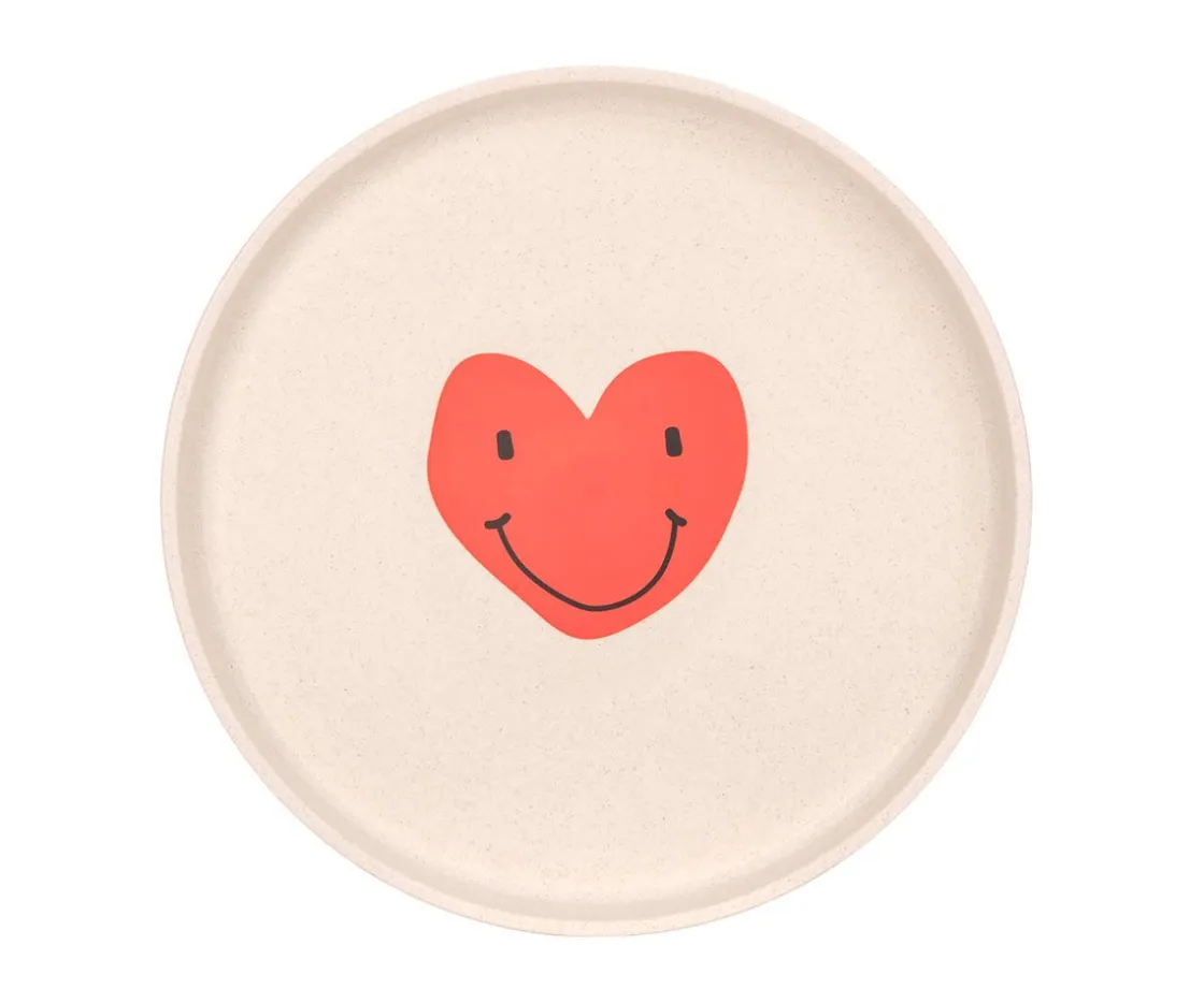 Lassig Plato Antideslizante Eco Happy Heart^ Vajilla Infantil