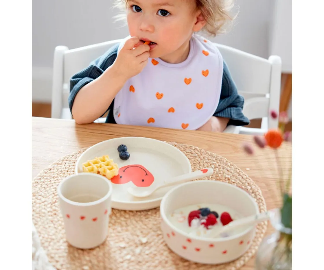 Lassig Plato Antideslizante Eco Happy Heart^ Vajilla Infantil