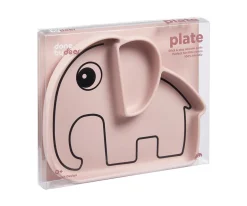 Done by Deer Plato Antideslizante Stick&Stay Elphee Rosa Empolvado^ Baby Led Weaning