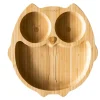 Ecorascals Plato Bambú con Ventosa Búho Gris^ Vajilla Infantil