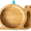 Ecorascals Plato Bambú con Ventosa Caracol Rosa^ Vajilla Infantil