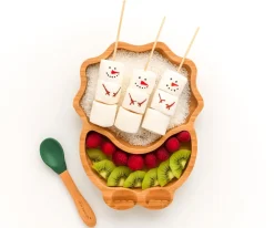 Ecorascals Plato Bambú con Ventosa Dino Verde^ Vajilla Infantil