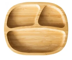 Ecorascals Plato Bambú con Ventosa Toddler Rosa^ Vajilla Infantil